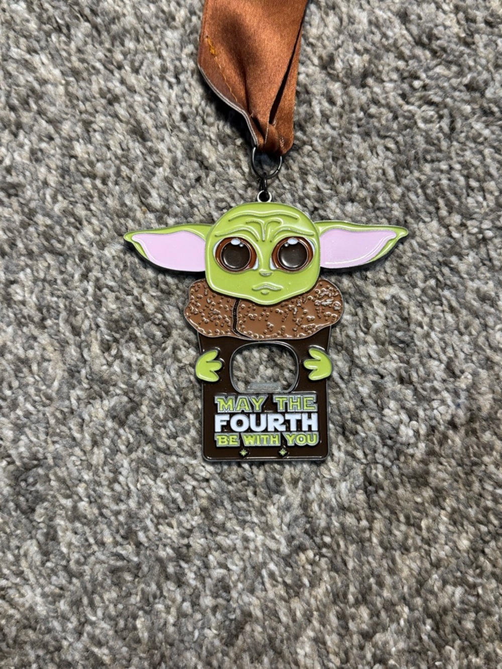 Baby Yoda 'May the Fourth Be With You' Green Enamel Bottle Opener Medal